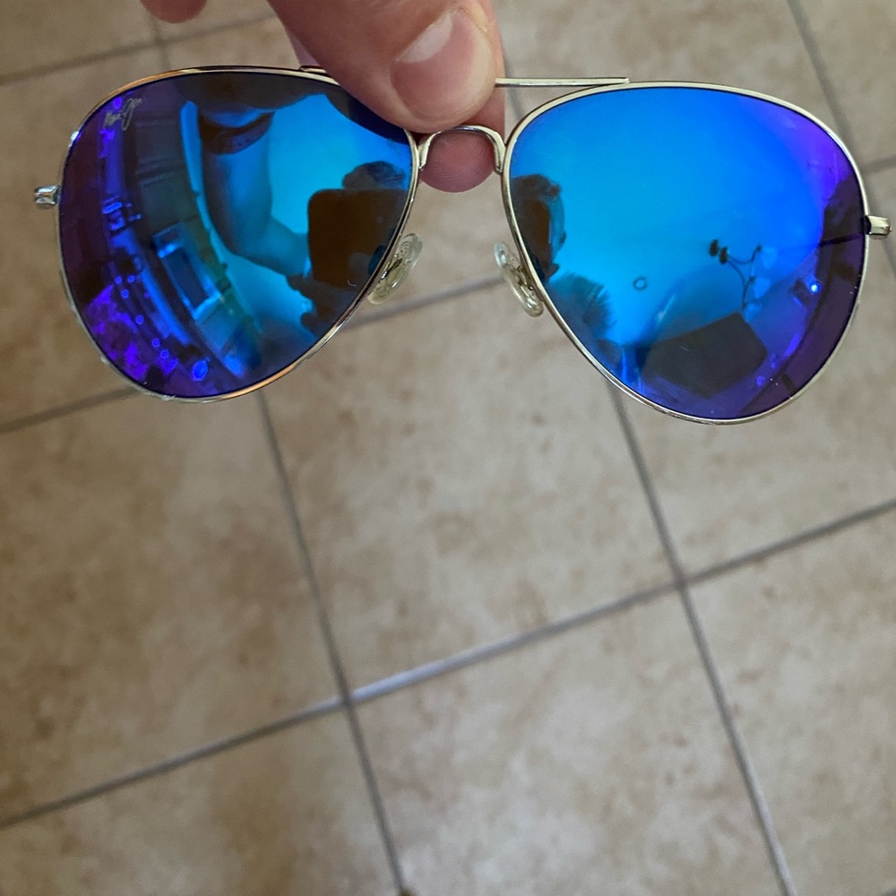 Maui Jim Blue Lens Polarized Aviator Sunglasses